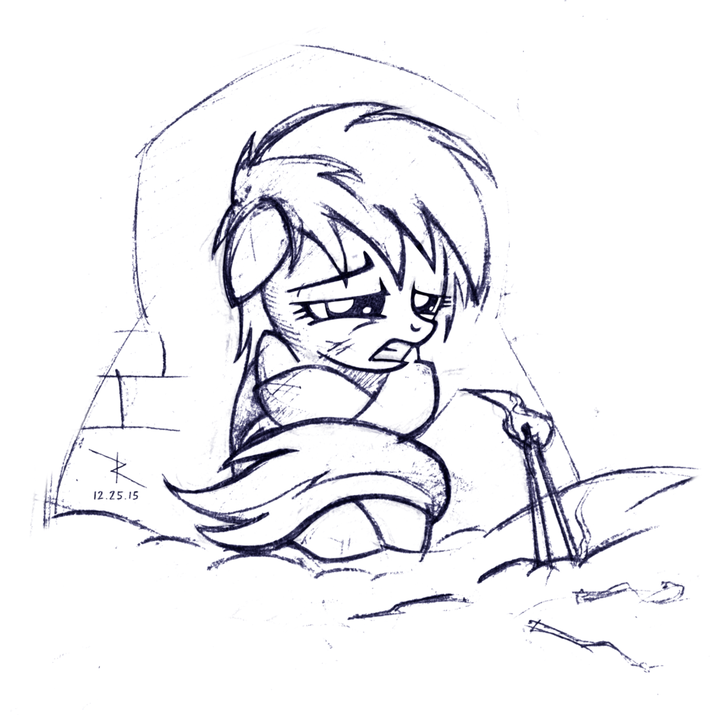 Sad Little Girl Drawing