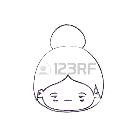 450x450 Colored Crayon Silhouette Of Kawaii Head Little Girl