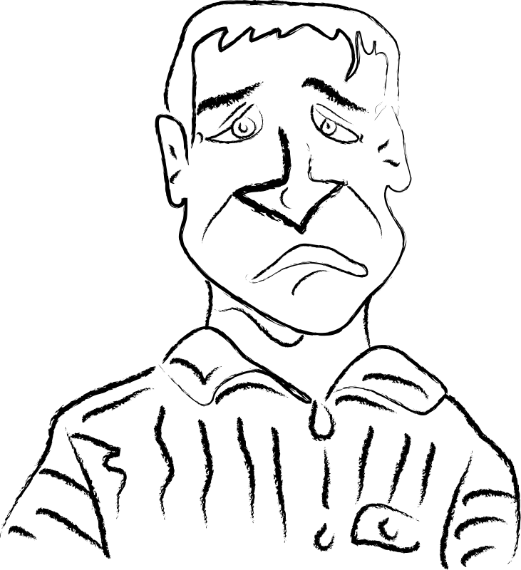 731x800 Freehand Sad Man Free Vector 4vector