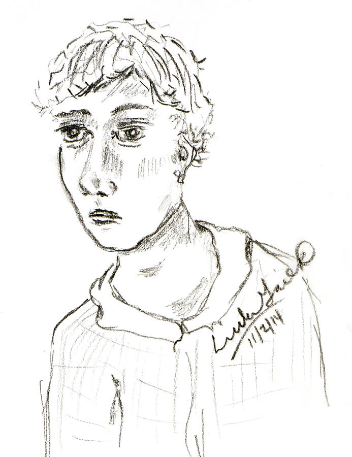 693x900 Sad Man Drawing By Linda Gail