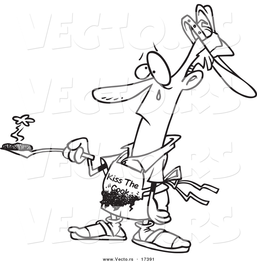 1024x1044 Vector Of A Cartoon Sad Man Holding A Burnt Burger