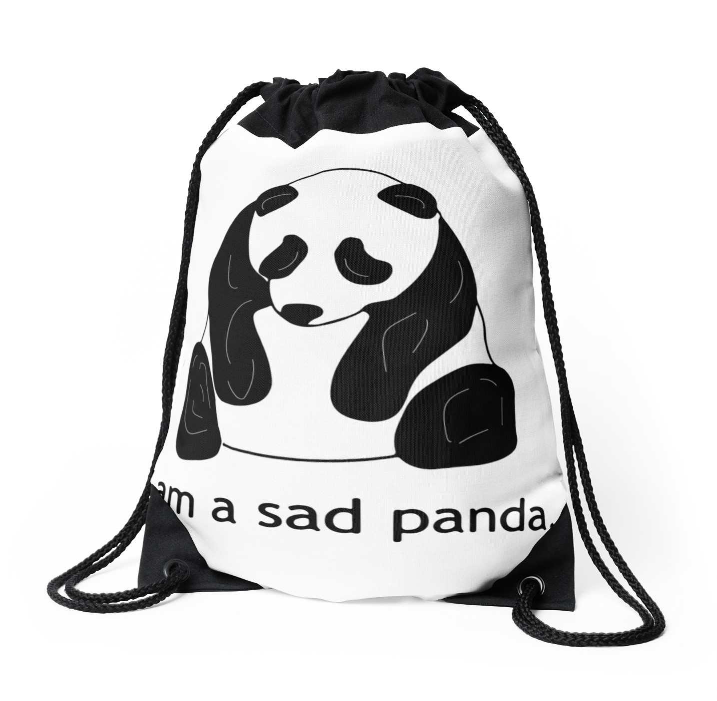 1435x1404 Sad Bear Panda Frowning Drawstring Bags By Sadpanda519 Redbubble