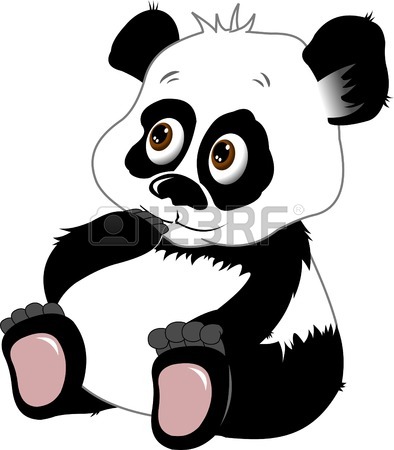 394x450 Small Funny Panda In Bamboo Royalty Free Cliparts, Vectors,
