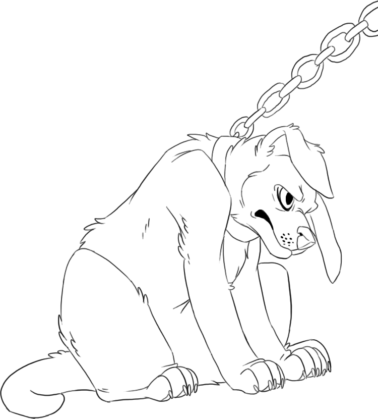 750x830 Sad Puppy Lineart By Komoroshi