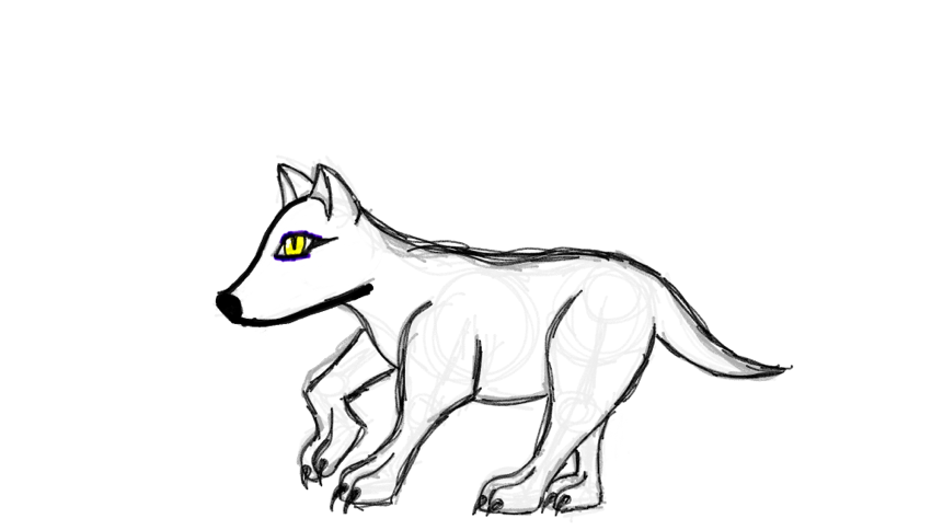861x484 A Sad Attempt To Draw A Wolf Done By Me (