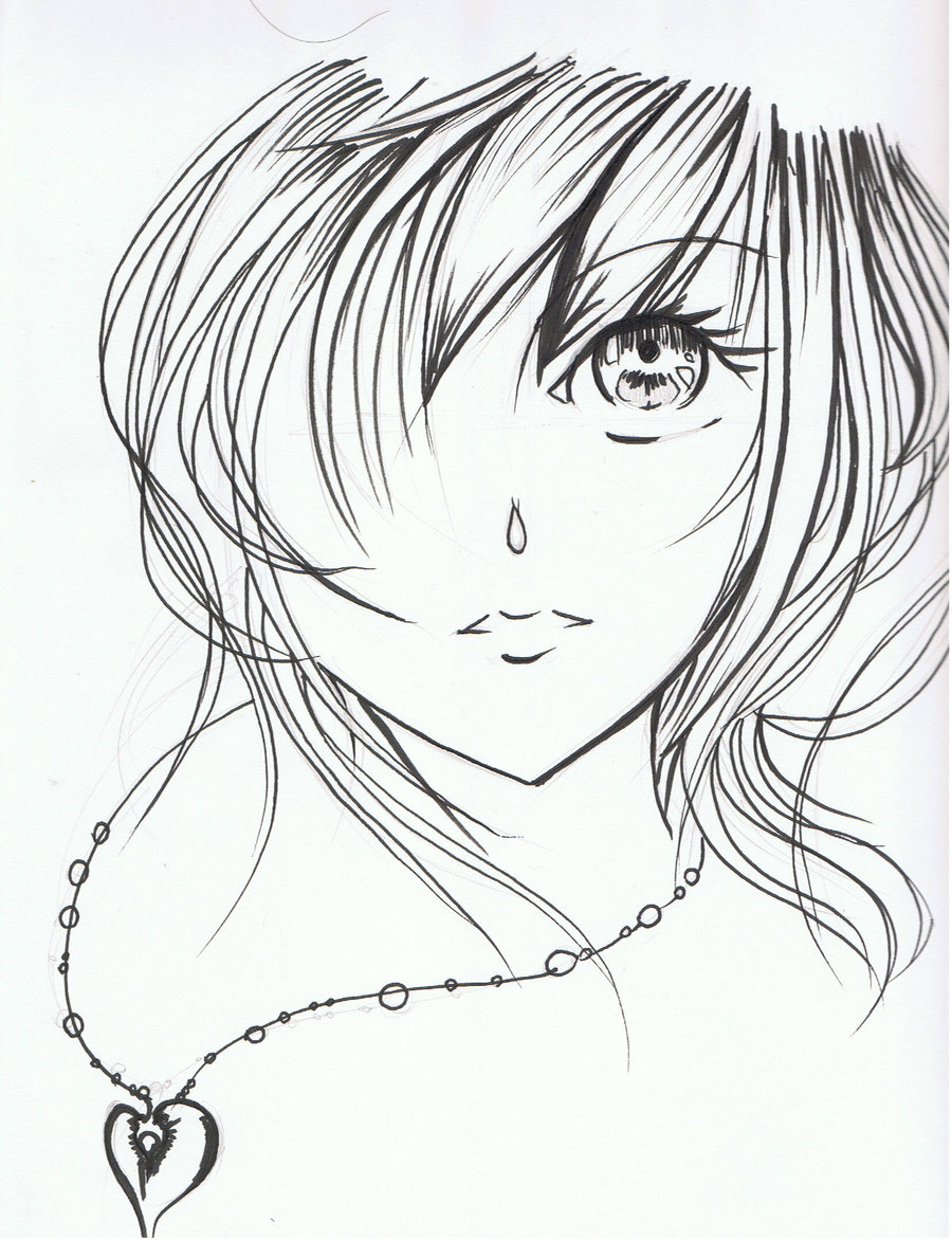 900x1172 Photos Anime Girl Face Sketch,