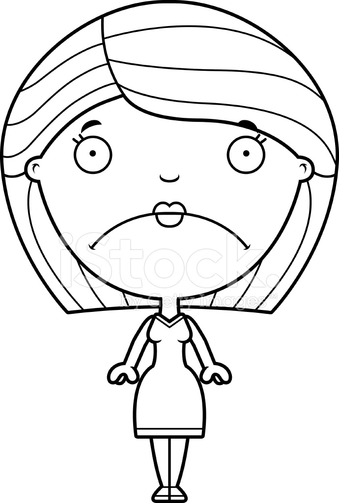 690x1024 Sad Cartoon Woman Stock Vector