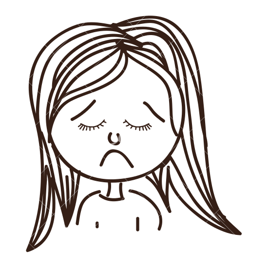 550x550 Sad Woman Avatar Outline