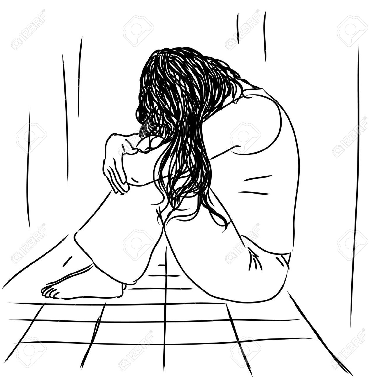 1300x1300 Sadness Clipart Sad Woman