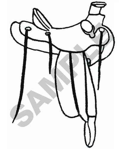 417x500 Western Saddle Outline Embroidery Designs, Machine Embroidery