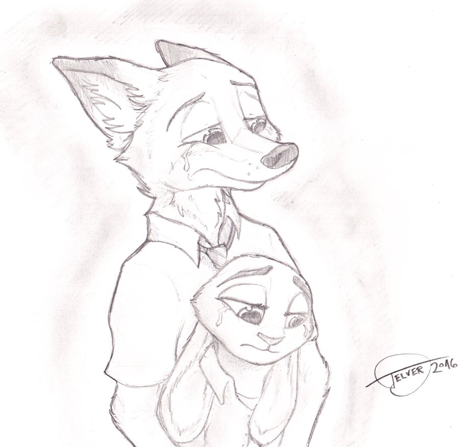 911x876 Sad Nick And Judy By Telvermoonclaw