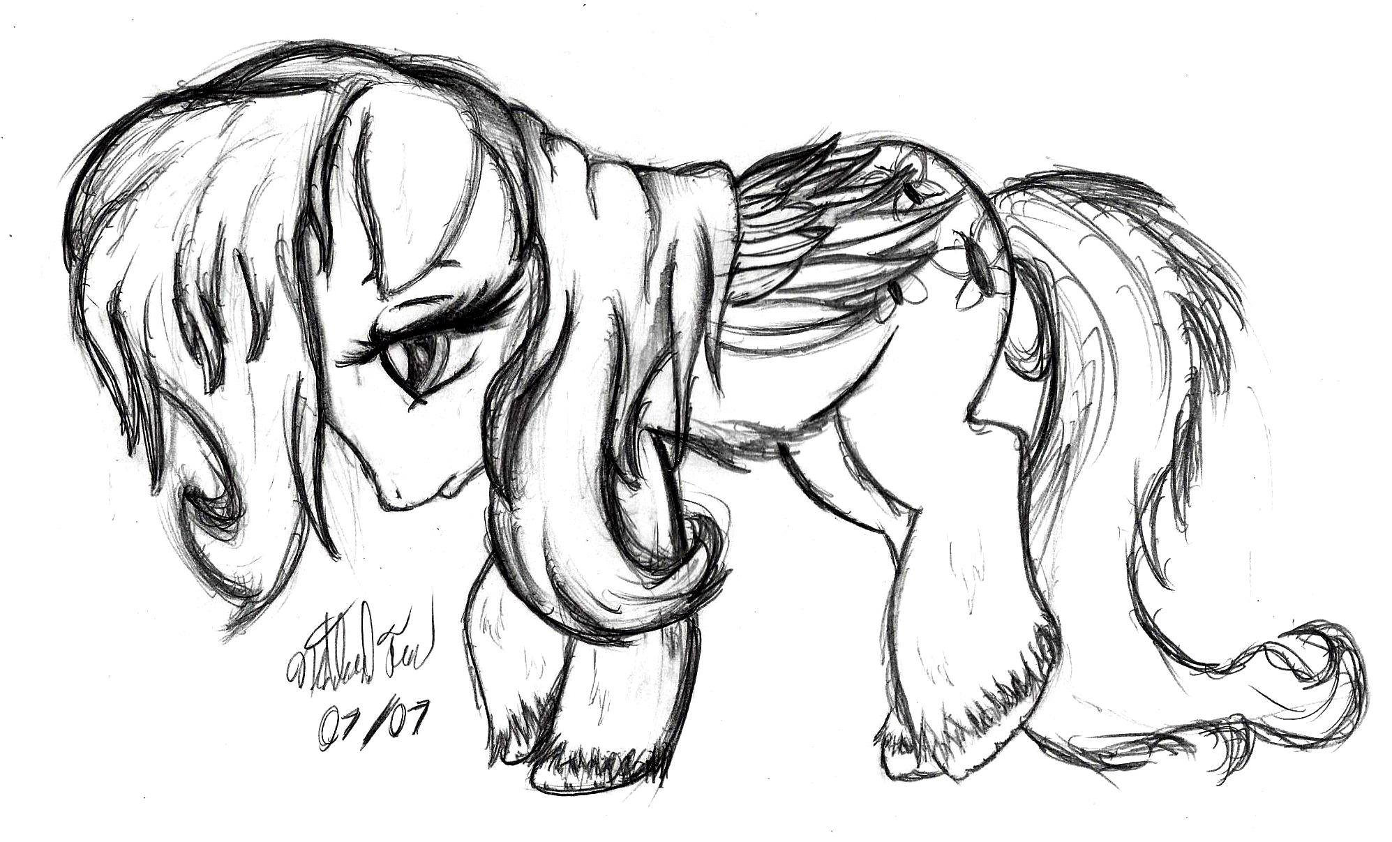 1995x1207 Fluttershy Sketch