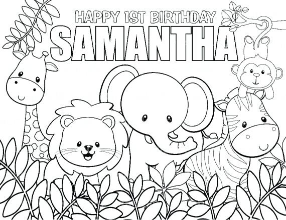 570x440 Simple Safari Coloring Pages Print Personalized Printable Jungle