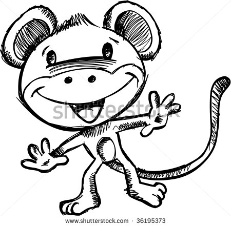 450x441 Doodle Sketchy Safari Monkey Vector How To Doodle