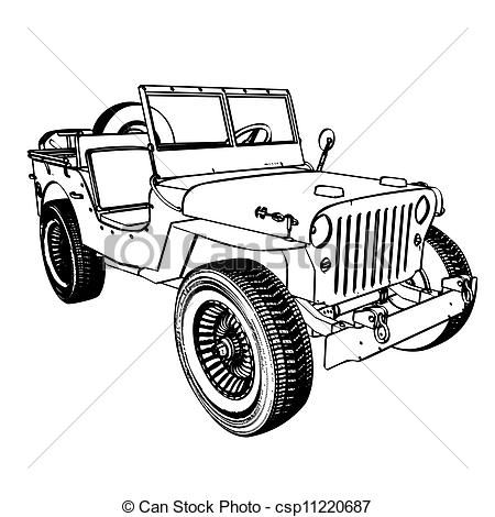 Safari Jeep Drawing