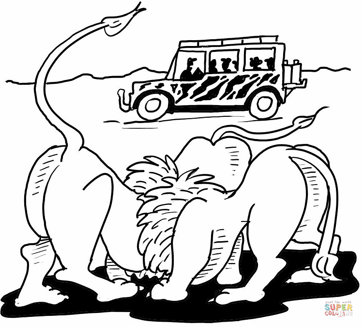 750x675 Safari Jeep Coloring Page Free Printable Coloring Pages