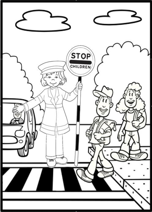 496x694 Olivia Road Safety Colouring Page