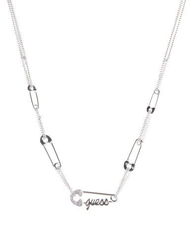 388x485 Guess Safety Pin Necklace Silver Tone Zando