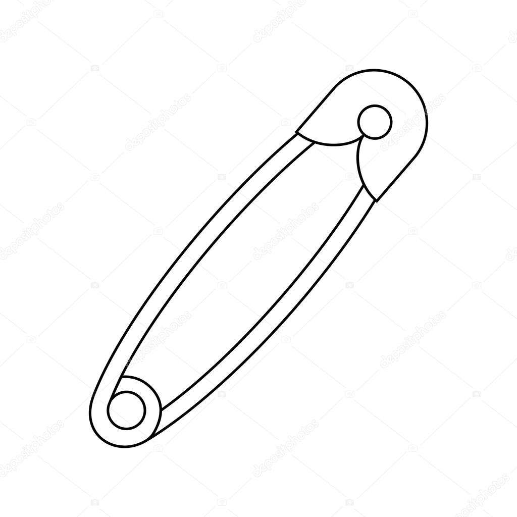 1024x1024 Safety Pin Icon Of Rastr Illustration For Web And Mobile Stock