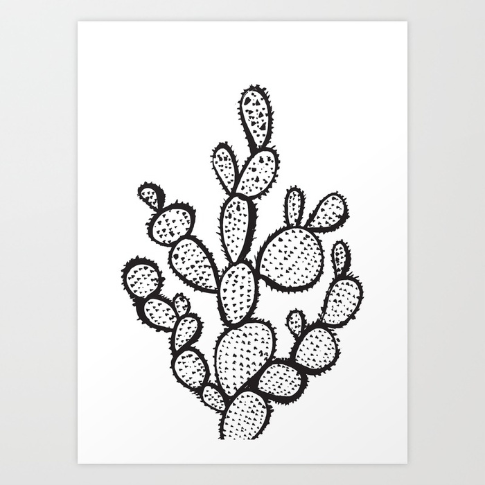 700x700 Black Saguaro Cactus Art Print By Rachelee Society6