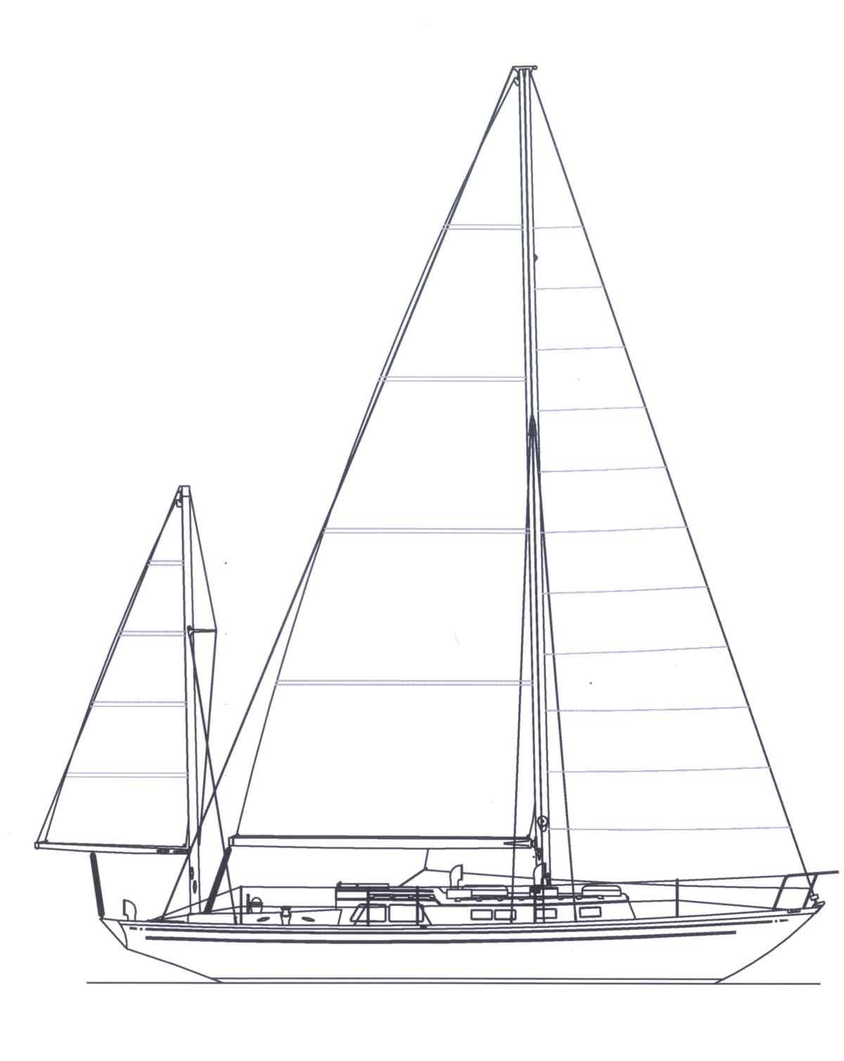 1200x1508 Line Drawing Sailboat