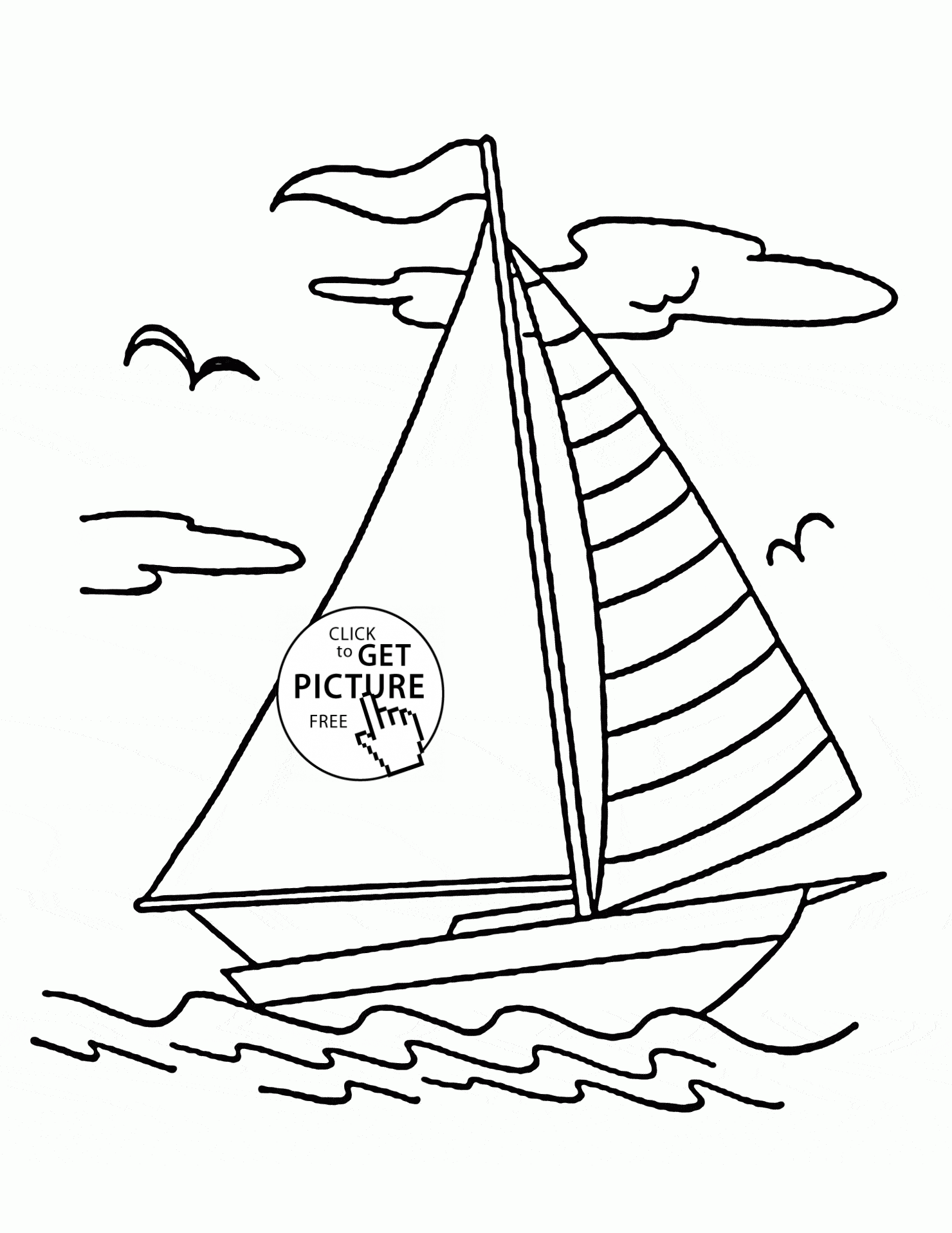 1480x1916 Sailing Boat Coloring Page For Kids, Transportation Coloring Pages
