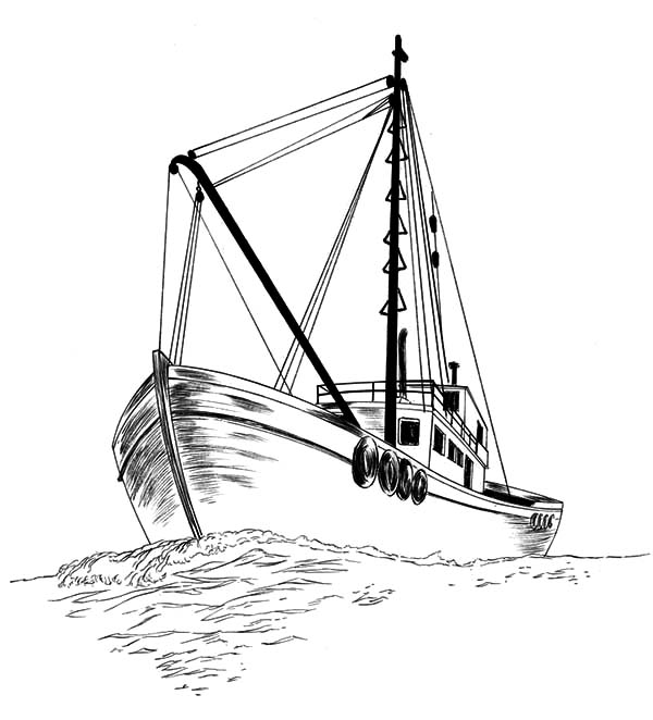 600x662 Drawn Sailing Boat