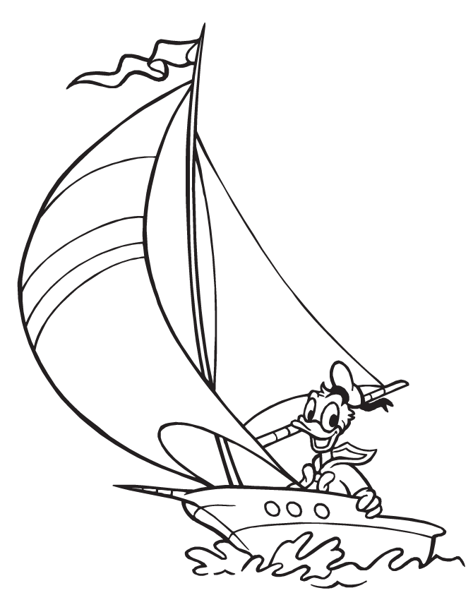 670x867 Donald Duck On Sailboat Coloring Page H Amp M Coloring Pages