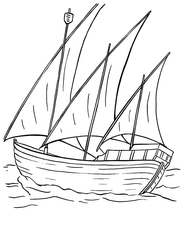 600x734 Coloring Pages Of Boats Printable Boat For Kids