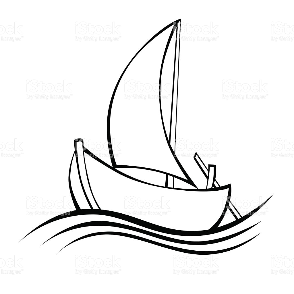 1024x1024 Drawn Sailing Boat Abstract