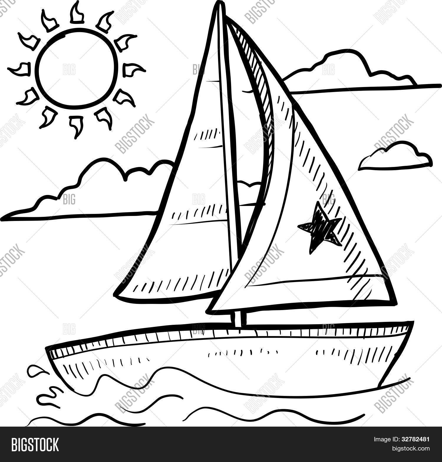 1500x1566 Sailboat Sketch Vector Amp Photo Bigstock