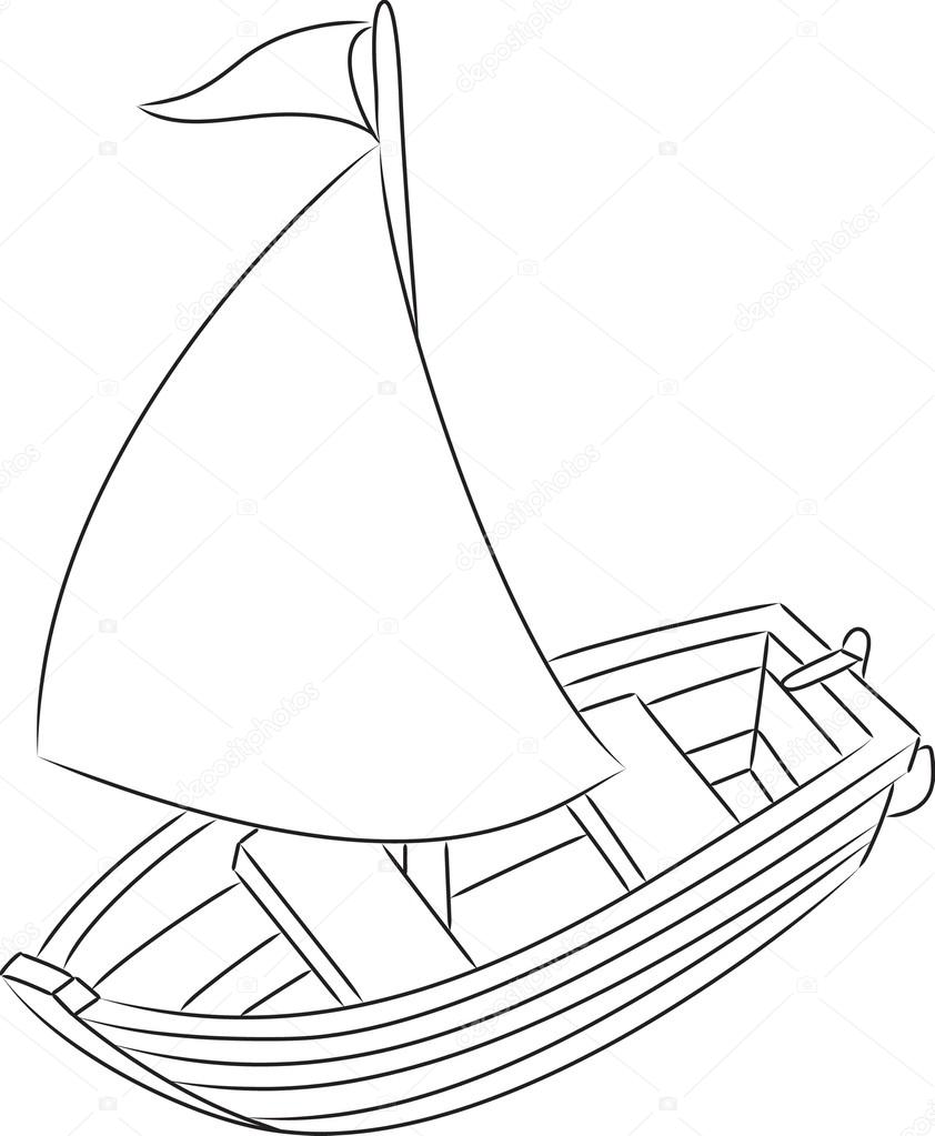 842x1023 Sailboat. Coloring Book Stock Vector Arnica83