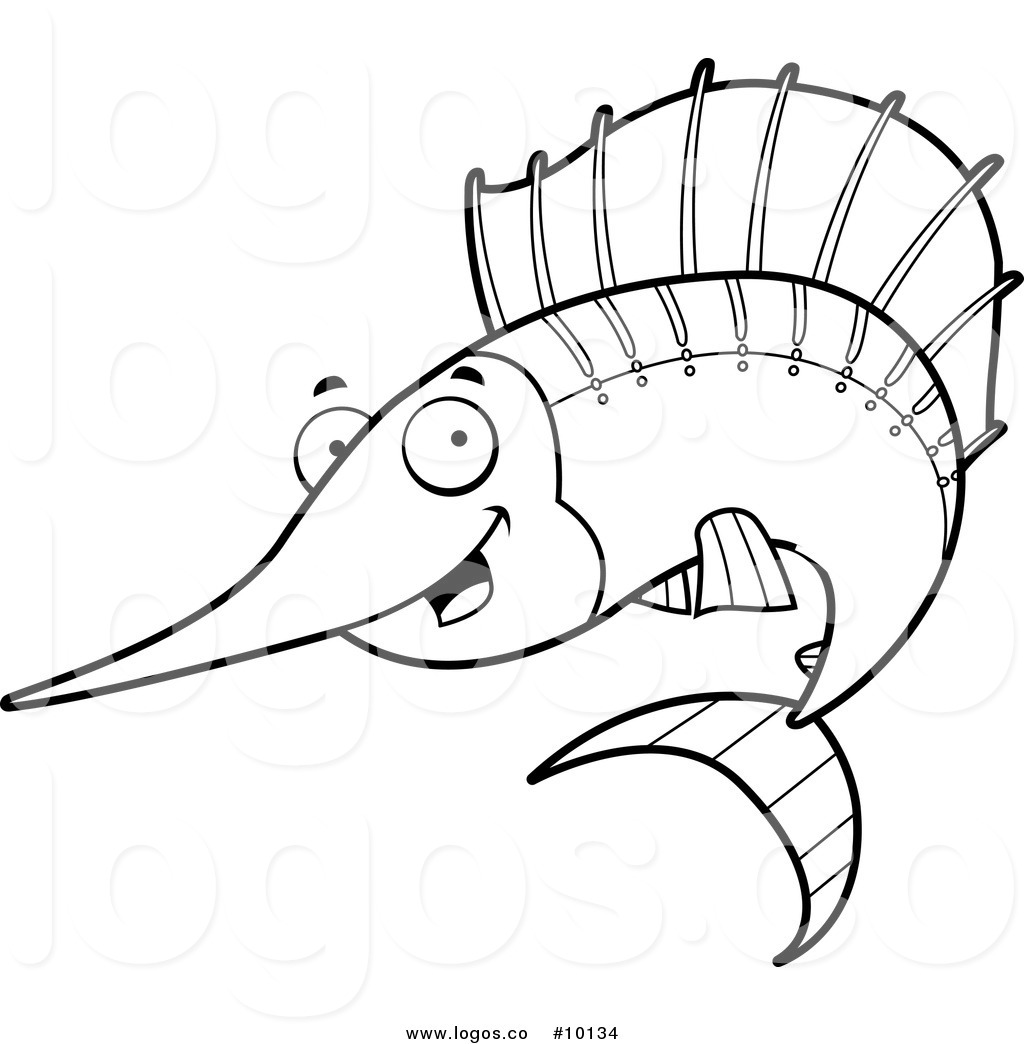 1024x1044 Royalty Free Vector Of A Black And White Sailfish Logo By Cory