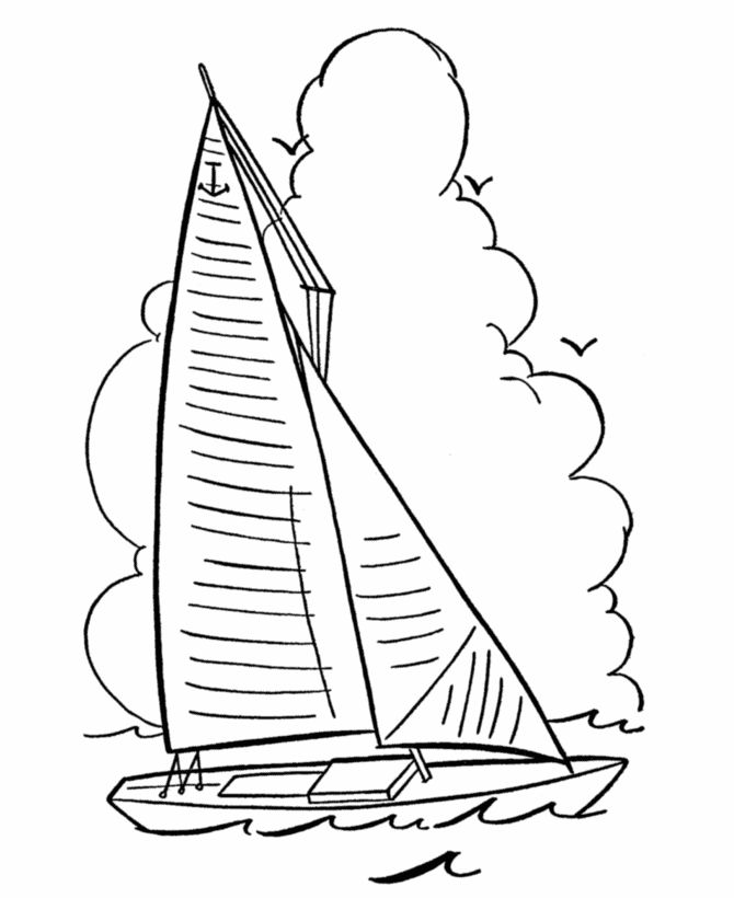 670x820 Sailboat Drawing For Kids Collection