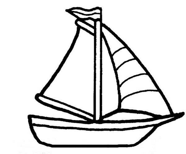 600x495 Boat Coloring Page