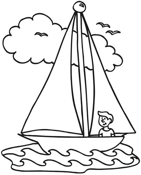 600x745 Drawn Sailing Coloring Page