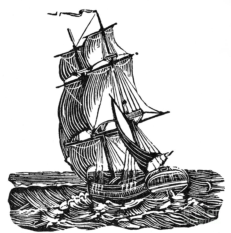 895x900 Sailing Ship, 19th Century Photograph By Granger