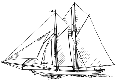 480x339 Brigantine Sailing Ship Coloring Page Free Printable Coloring Pages