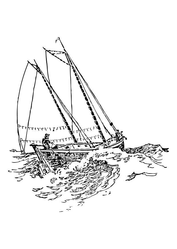 620x875 Coloring Page Sailing Ship