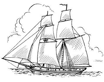 Sailing Ship Line Drawing at GetDrawings | Free download