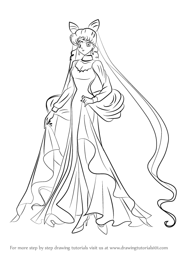 596x843 Learn How To Draw Black Lady From Sailor Moon (Sailor Moon) Step