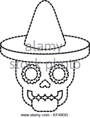 300x395 Drawing Skull With Hat Stock Photo, Royalty Free Image 131681327