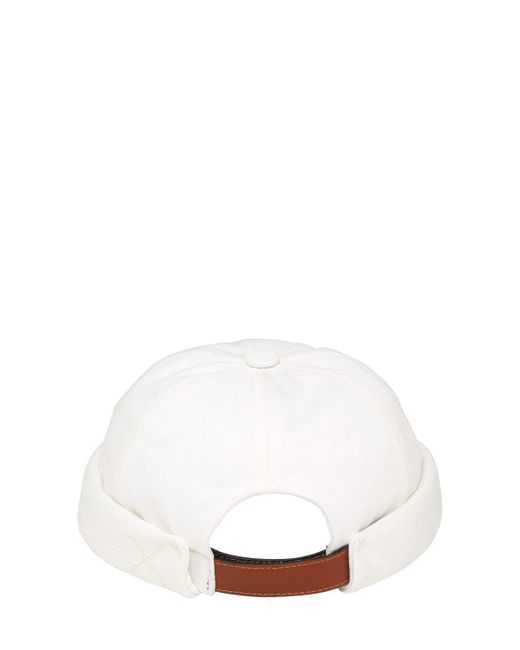 520x650 Beton Cire Handmade Washed Cotton Denim Sailor Hat In White