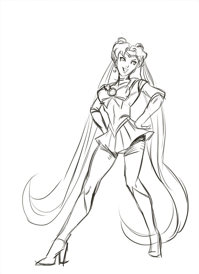 700x964 Let's Animate Sailor Moon Sketch