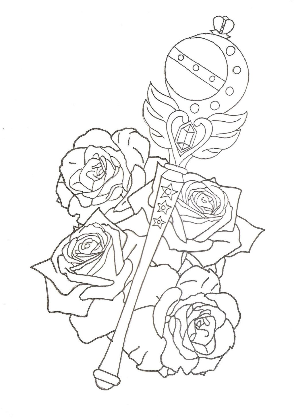 1024x1457 Sailor Moon Cutie Moon Rod Tattoo Design By Xxzombieprincexx
