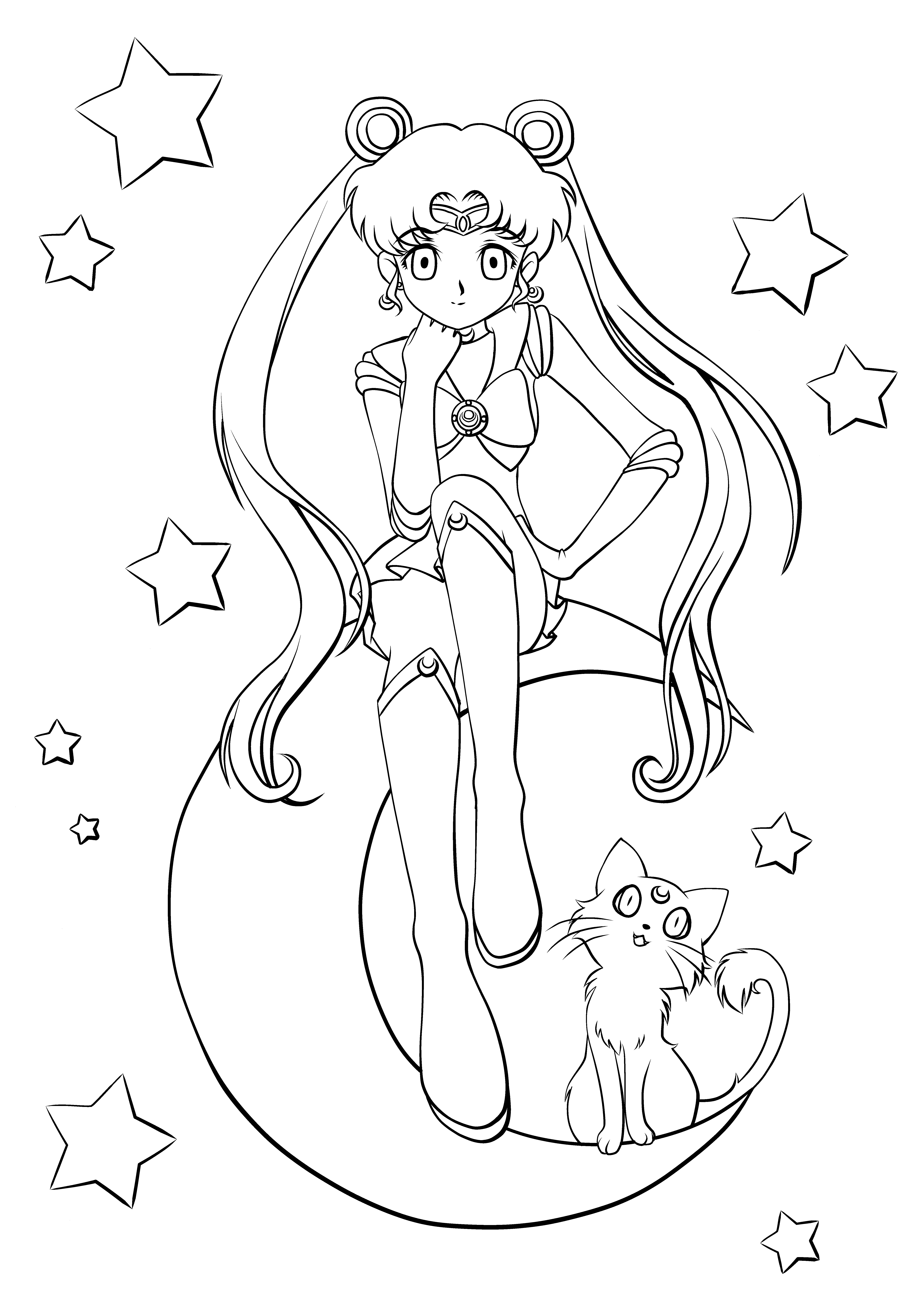 5705x8068 Sailor Moon Lineart By Cheila