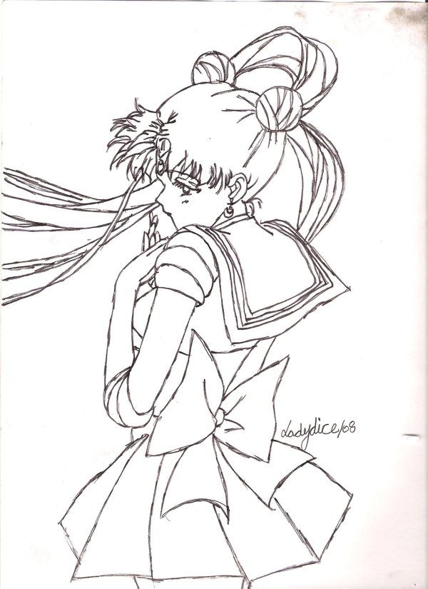 600x825 Sailor Moon Pen Sketch By Ladydice69