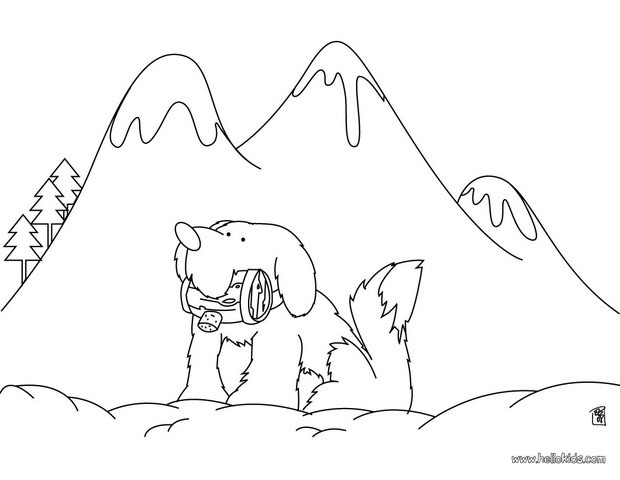 620x480 You Will Love This St. Bernard Coloring Page! Nice Dog Drawing