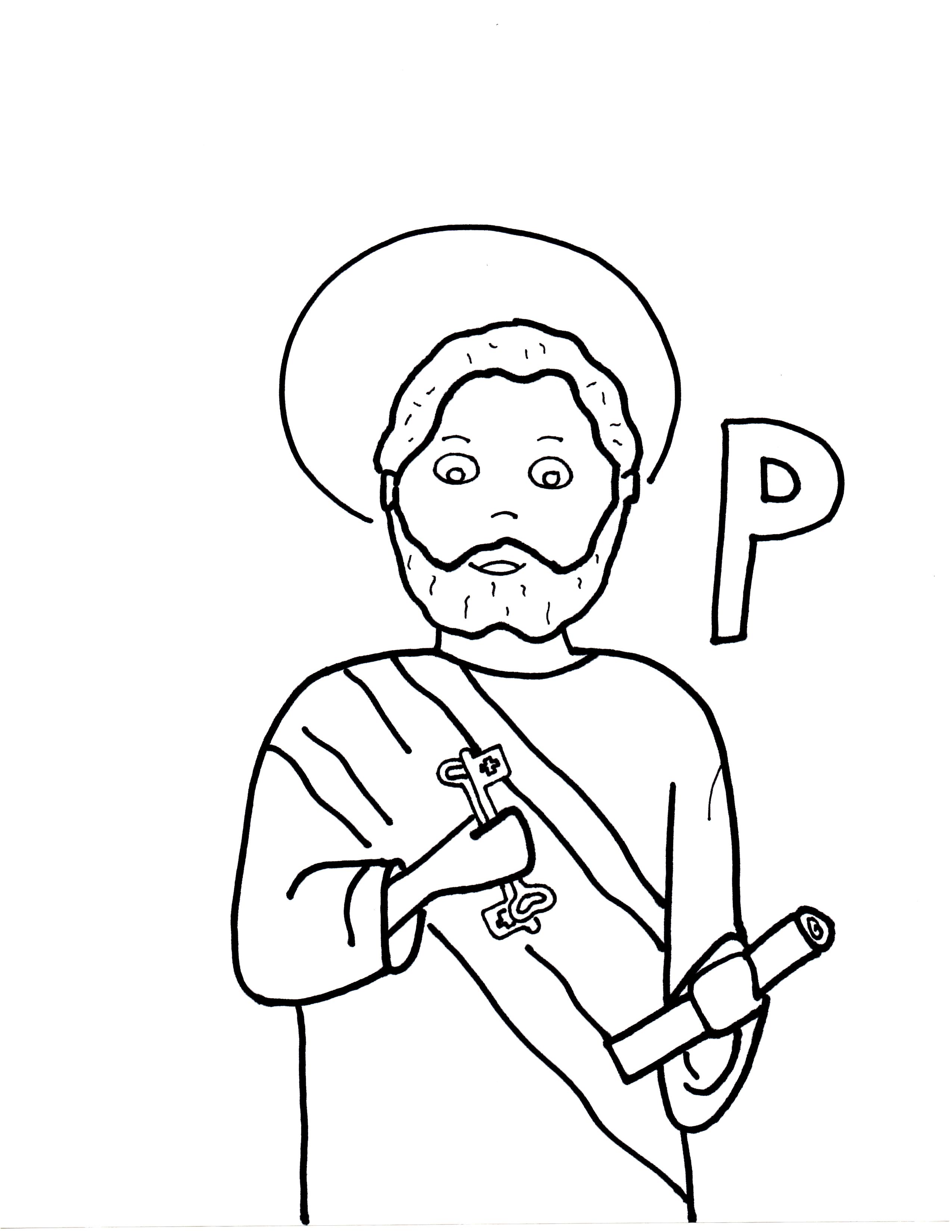 2550x3300 P Is For St. Peter Saints To Color