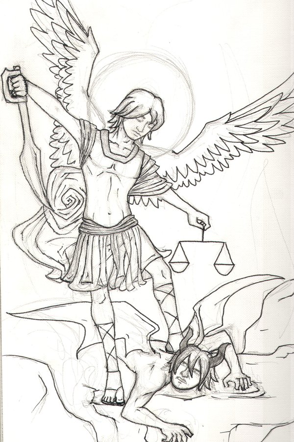 600x903 Saint Michael Wip Inked By Grimaldo J